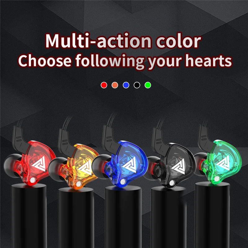Original QKZ AK6 Copper Driver HiFi Wired Earphone 3.5MM Race Sport Headphone Bass Stereo Headset Music Earbuds In Ear With Mic - Universal Market