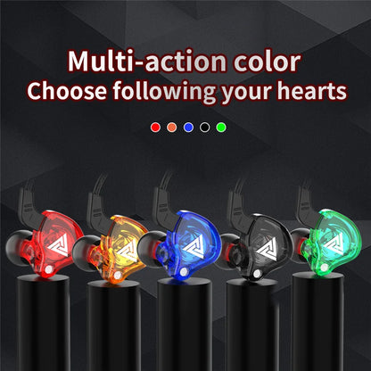 Original QKZ AK6 Copper Driver HiFi Wired Earphone 3.5MM Race Sport Headphone Bass Stereo Headset Music Earbuds In Ear With Mic - Universal Market