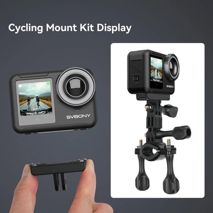 SVBONY SVGo3 Action Camera 4K30 Waterproof Dual LCD Screens Sports Camera with Quick Release Mount for Surfing Cycling Vlog