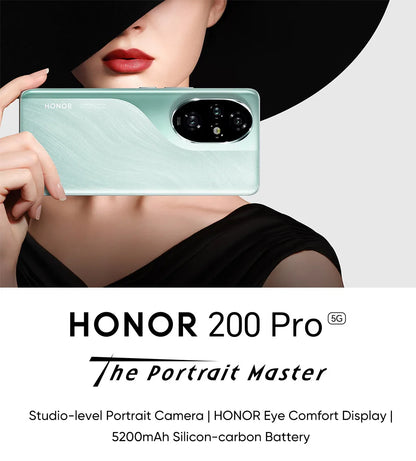 HONOR 200 Pro Global Version 6.78'' 5G Smartphone Snapdragon 8s Gen 3 120Hz AMOLED Display 5200mAh Battery 100W SuperCharge