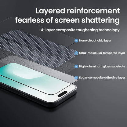 For iPhone 17 Pro Max / 17 Air Nillkin Case Glass 9H Ultra-Clear CP+Pro 2.5D Tempered GlassFull Cover Screen Protector