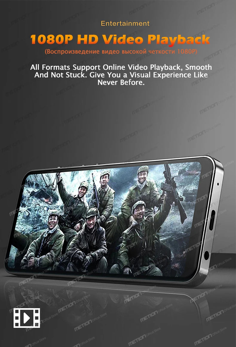 MP3 Mp4 Player Bluetooth 5.0 Wifi MP5 Android with Multiple Language/Google Service/youtube/Spotify/Free APP/Speaker/Browser/FM