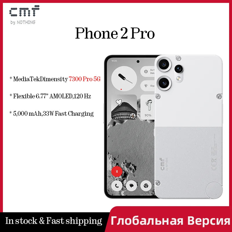 CMF Phone 2 Pro Global Version 6.77 AMOLED 120Hz MediaTek Dimensity 7300 Pro 5G  5000 mAh   Main Camera 50MP  33W