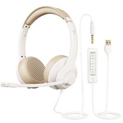 JIAMQISHI USB Headset PC Computer Headphones with Noise Cancelling MIC in-line Control for Home Office Online Class Skype Zoom - Universal Market