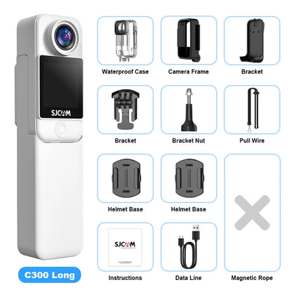 SJCAM C300 Action Camera Long Battery Life 4K 30FPS Six-Axis Gyroscope Anti-Shake Sport Cam 5G WiFi 30M Waterproof Easy To Carry