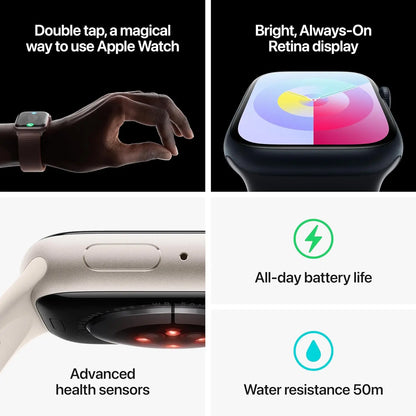 100% Original 2023 NEW Apple Watch Series 9 41mm / 45mm GPS Apple Watch S9 Aluminum Case with Sport Band iOS Smart Watch