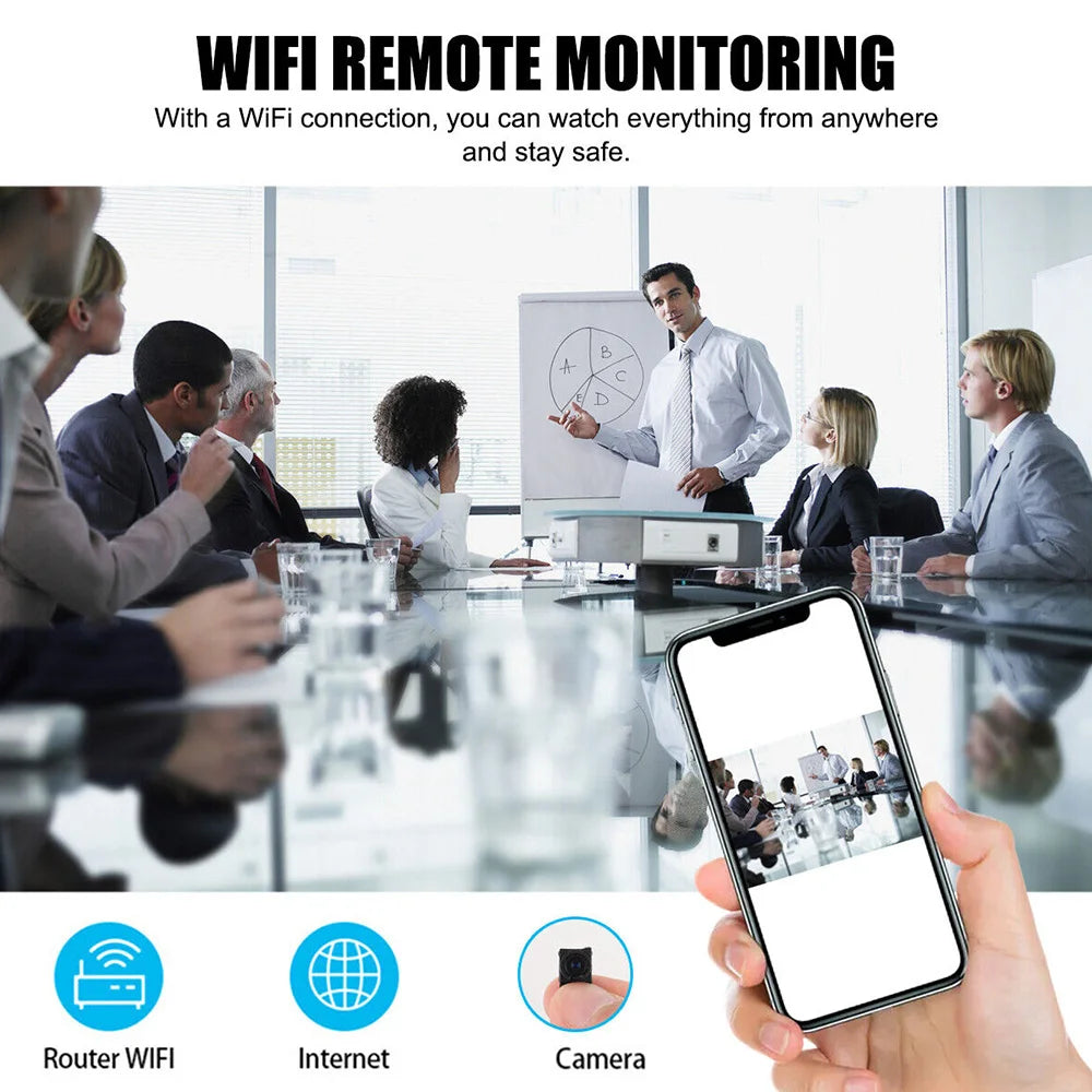 HD 1080P DIY Portable WiFi IP Mini Camera P2P Infrared Night Vision Remote View Micro Webcam Camcorder Wearable Video Recorder - Universal Market