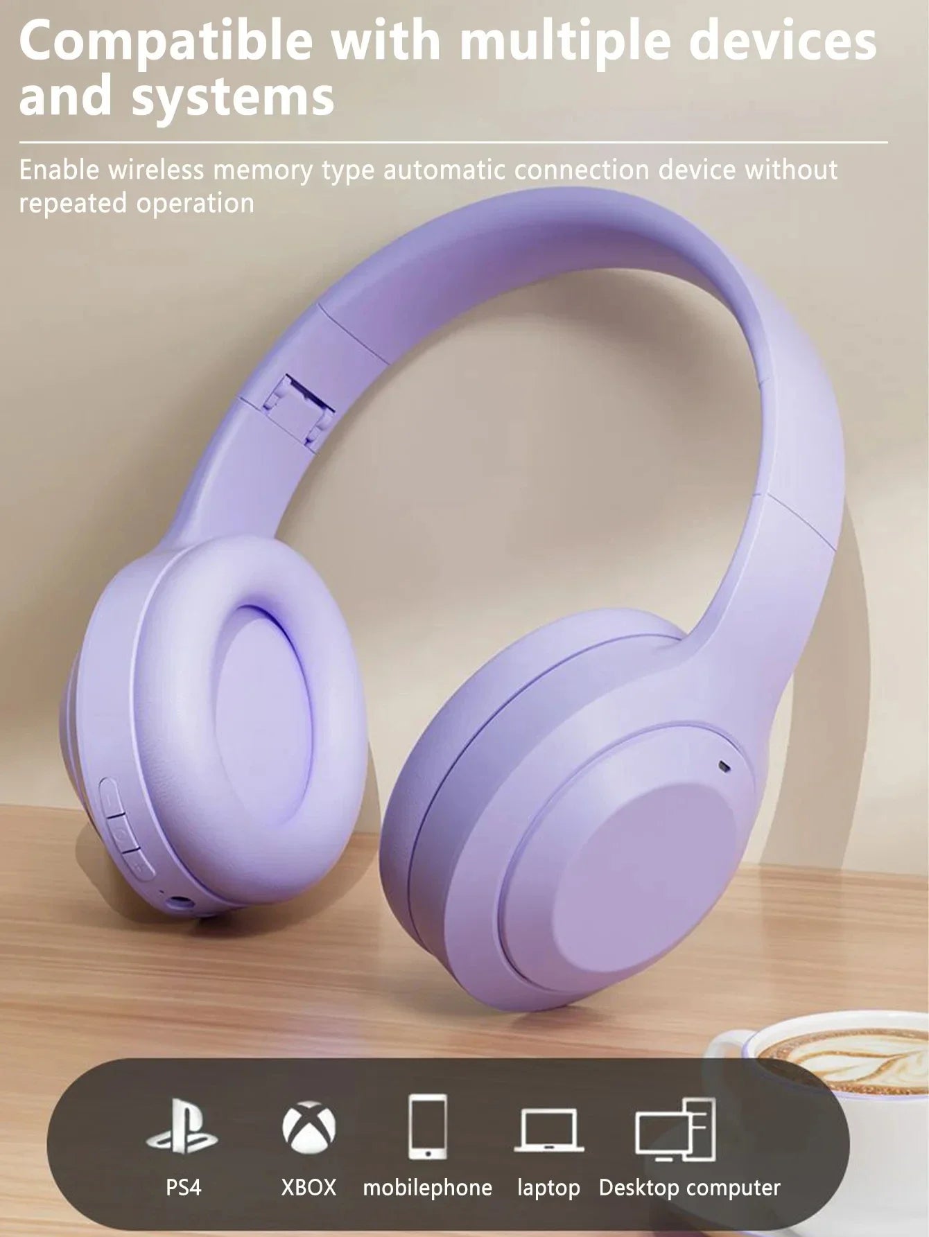 M5 Wireless Headset Bluetooth5.3 HiFi Stereo Earphones Noise Cancelling Gaming Headband Foldable with Mic Earbuds - Universal Market