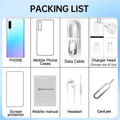 HUAWEI-P30,Smartphone Android,256GB ROM,40MP Camera,6.1 inch,4G Network Mobile phones,Dual SIM,Google Play Store,Cellphones