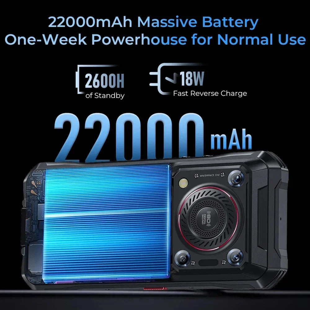 Oukitel WP33 Pro Rugged 5G Smartphones 6.6Inch FHD Octa Core 24GB+256GB Android 13 Mobile Phone 64MP 22000mAh 33W Fast Charging