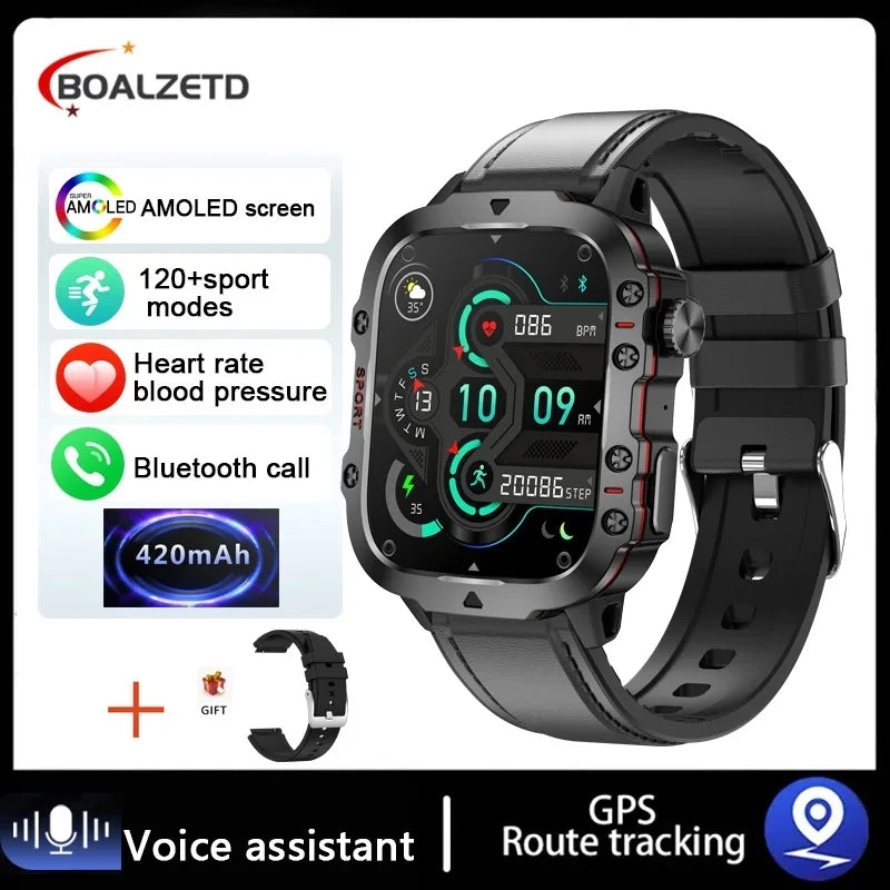 2025 Outdoor Smart Watch Men 2.01" Screen 3ATM Waterproof Watches Bluetooth Call Ai Voice Sport Smartwatch For Android IOS Phone