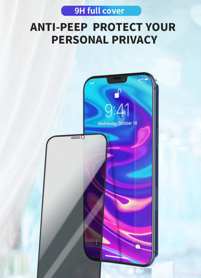 WiWU 9H iPrivacy Tempered Glass for iPhone 15 15Pro 15 16 Pro Max Anti-fingerprint Full Cover Screen Protectors for iPhone 16