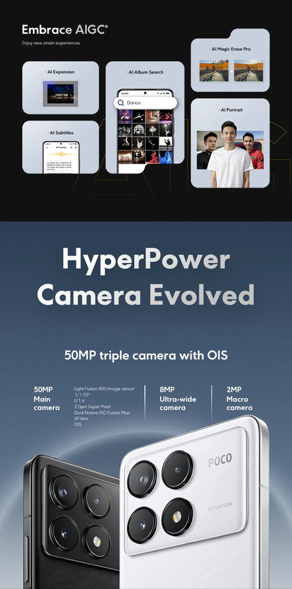 POCO F6 Pro Global Version Snapdragon® 8 Gen 2 Smartphone 120W HyperCharge 50MP triple camera WQHD+ 120Hz Flow AMOLED display