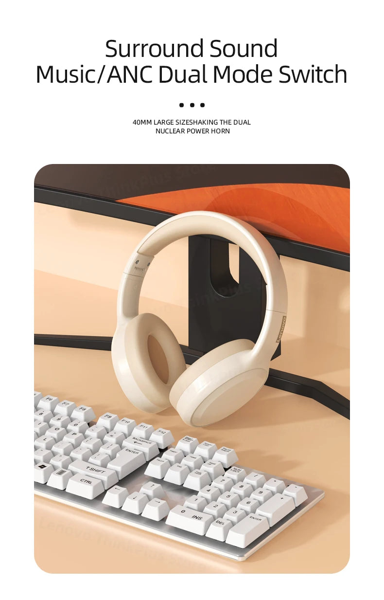 Original Lenovo th30 wireless earphone Bluetooth earphone 5,0 foldable headset sports earphone gaming earphone - Universal Market