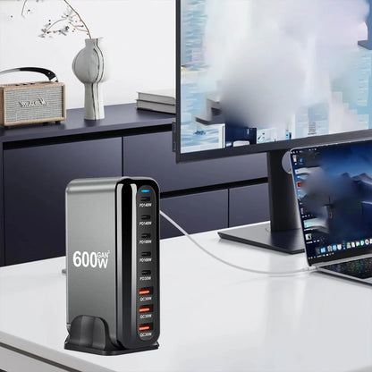 2025 New 600W GaN 8-port Fast Charger Type C 5C3A PD USB C Fast Charging Station PD3.1 Adapter for Phone and Tablet Dropshipping