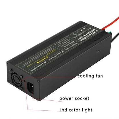 Lifepo4 Charger 12V 60A 100A Lithium Battery Charger 110V-240V Input 0-15V Adjustable Quick Fast Adapter for Lifepo4 Battery