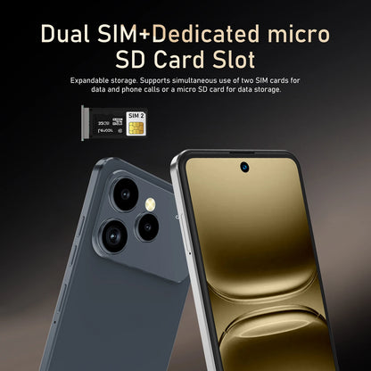 Global Version M17 Pro Smartphone Android 12 6.56 inch Screen,8+256GB 8+12MP Mobile Phone 4100mAh For Google Play Store Phone