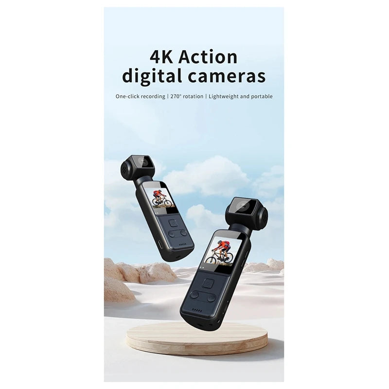 4K Pocket Digital Camera 1.33Inch Screen 270 Degrees Rotate Wifi Transmission Record Portable Sport Motion Camera-Y96A