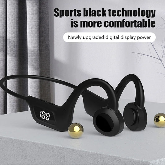 JS7 Bone Conduction Headphones Tf Card Digital Display Fone Headset Hands-free Call Auriculares Sports Open-ear Earphone - Universal Market