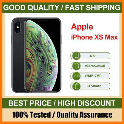 Original Used Apple iPhone XS Max Unlocked 4G Mobile Phone Face ID 6.5" 64/256GB ROM 12MP IOS NFC Camera Hexa-core  Smartphones - Universal Market