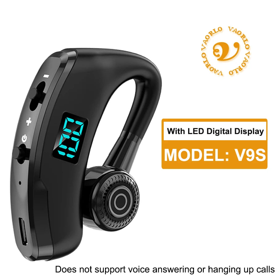 New V8S Business Bluetooth Headset with LED Digital Display HD Mic Car Driving hands-free Call Sports Music Long Standby Earphon - Universal Market