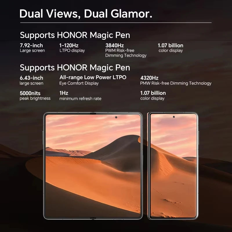 Honor Magic V3 Global Version 5G Foldable 7.92'' LTPO AMOLED 120Hz Display 50MP Cameras Snapdragon 8 Gen 3 5150mAh 66W NFC