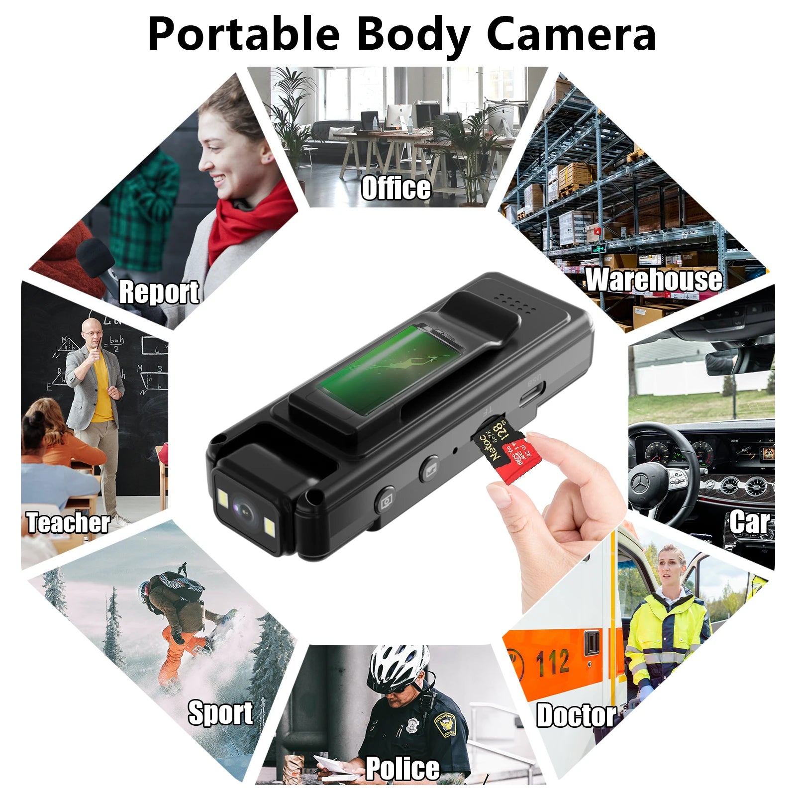 JOZUZE L12 Wifi Mini Camera 1080P Portable Digital Video Recorder Worn Police Small Body Cam Night Vision DV Miniature Camcorde - Universal Market
