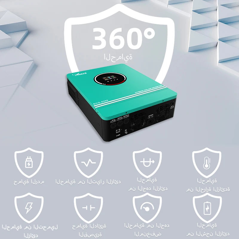 Anern 4200W 6200W Hybrid Inverter 24v Mppt on Grid Off Grid Inverter 48v 230V PV Input Max 500vdc MPPT 120A Charger