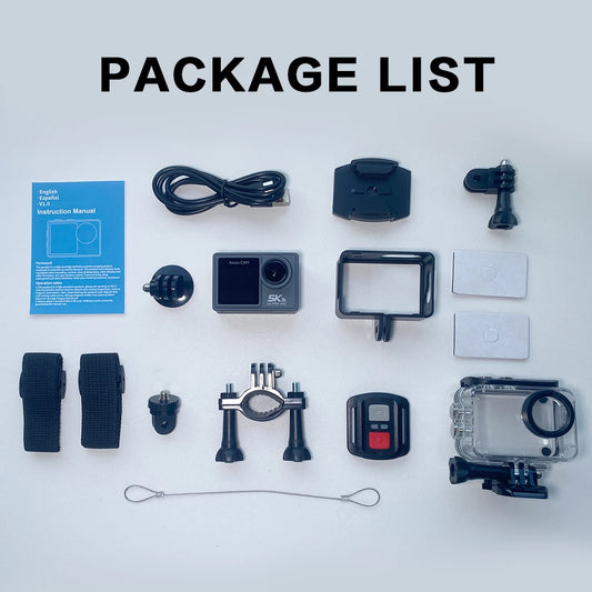 Action Camera 5K 4K 60FPS WiFi Anti-shake Dual Screen 170° Wide Angle 30m Waterproof Sport Camera with Remote Control