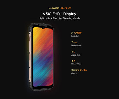 5G Phone DOOGEE V Max Rugged Smartphone 22000mAh,12GB+256GB Cellphone 108MP Camera Smartphone 120Hz Dimensity 1080,Hi-Res,NFC