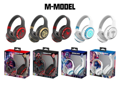 Disney Marvel Headphones Bluetooth Wireless Foldable Music Earphones Spider Man Noise Reduction Game Headset Anime Cartoon M7000 - Universal Market