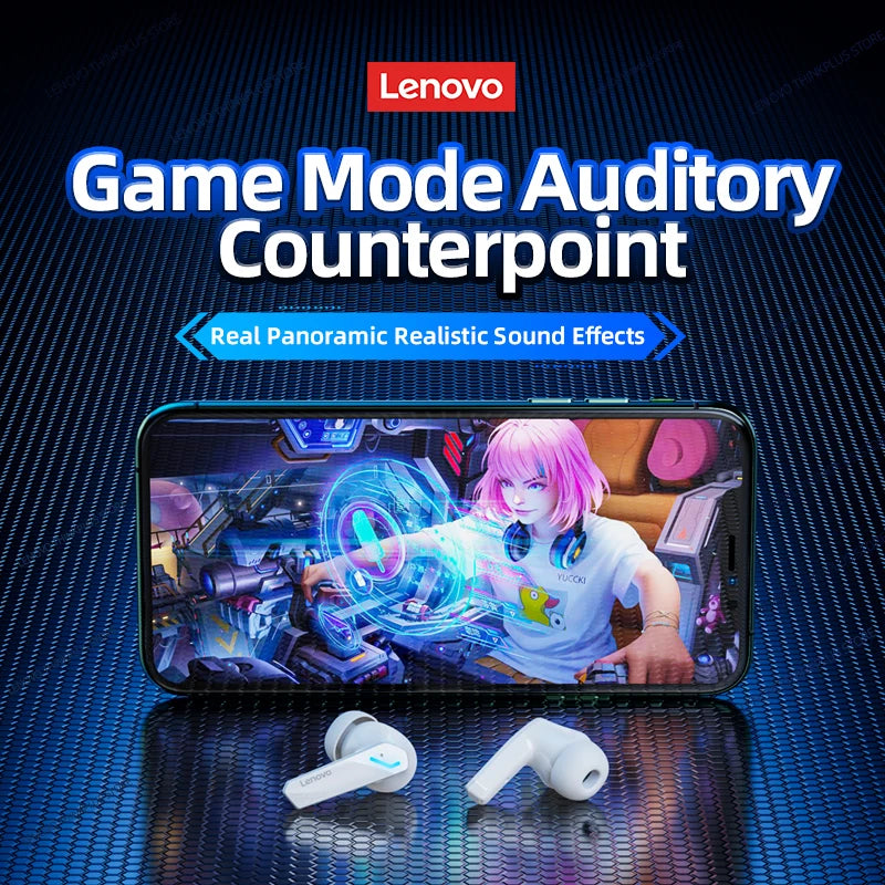 Original Lenovo GM2 Pro 5.3 Earphone Bluetooth Wireless Earbuds Low Latency Headphones HD Call Dual Mode Gaming Headset With Mic - Universal Market