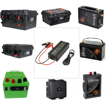 Lifepo4 Charger 12V 60A 100A Lithium Battery Charger 110V-240V Input 0-15V Adjustable Quick Fast Adapter for Lifepo4 Battery