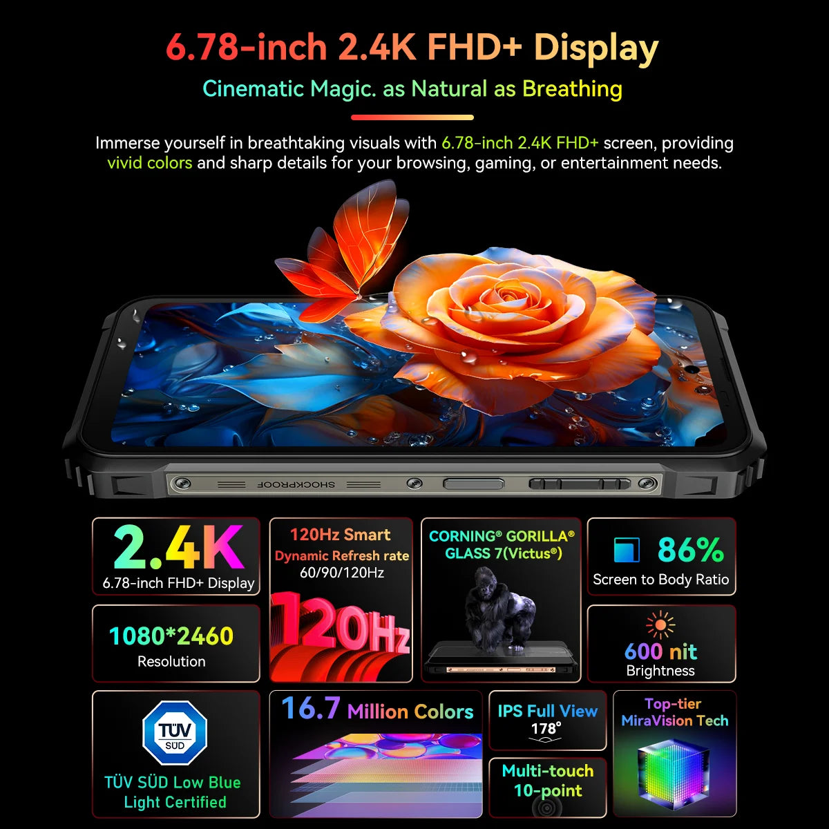[World Premiere] Blackview BL9000 5G Rugged Smartphone 6.78" 2.4K FHD+ Display (12+12)GB 512GB Mobile Phone 8800mAh With 120W
