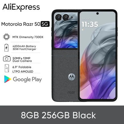Motorola Moto razr 50 Folded Screen Phone Main 6.9 inch FHD+ pOLED Secondary screen 3.6 inch Dimensity 7300X 50MP