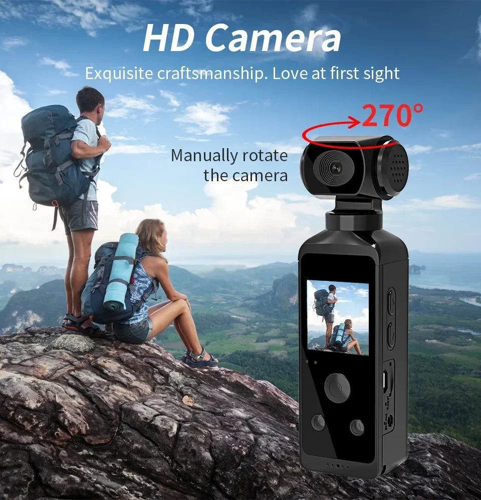 Real-5K 4K UHD WiFi 1080P Camera 270 Rotatable Mini Camcorders Outdoor Sports With Waterproof Case Video Recorder Camcorder Cam - Universal Market
