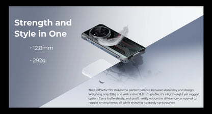 [World Premiere] HOTWAV T7S Ultra Thin Rugged Smartphone 6.52'' HD+ 4GB RAM 128GB ROM MobilePhone 6280mAh Battery 21MP Cellphone