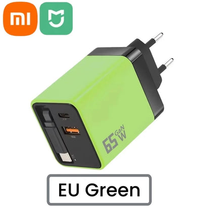 Xiaomi Mijia 65W GaN PD USB-C Charging Head Fast Charger With Built-in 80cm TypeC Cable Suitable for iPhone16 15 Promax NEW 2025