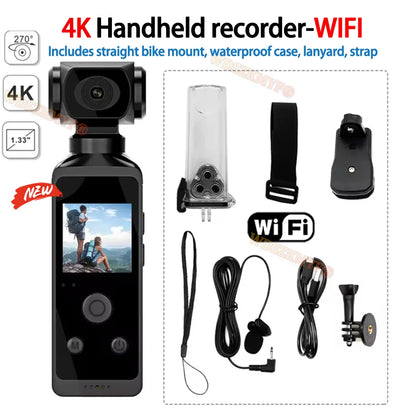 Real-5K 4K UHD WiFi 1080P Camera 270 Rotatable Mini Camcorders Outdoor Sports With Waterproof Case Video Recorder Camcorder Cam - Universal Market