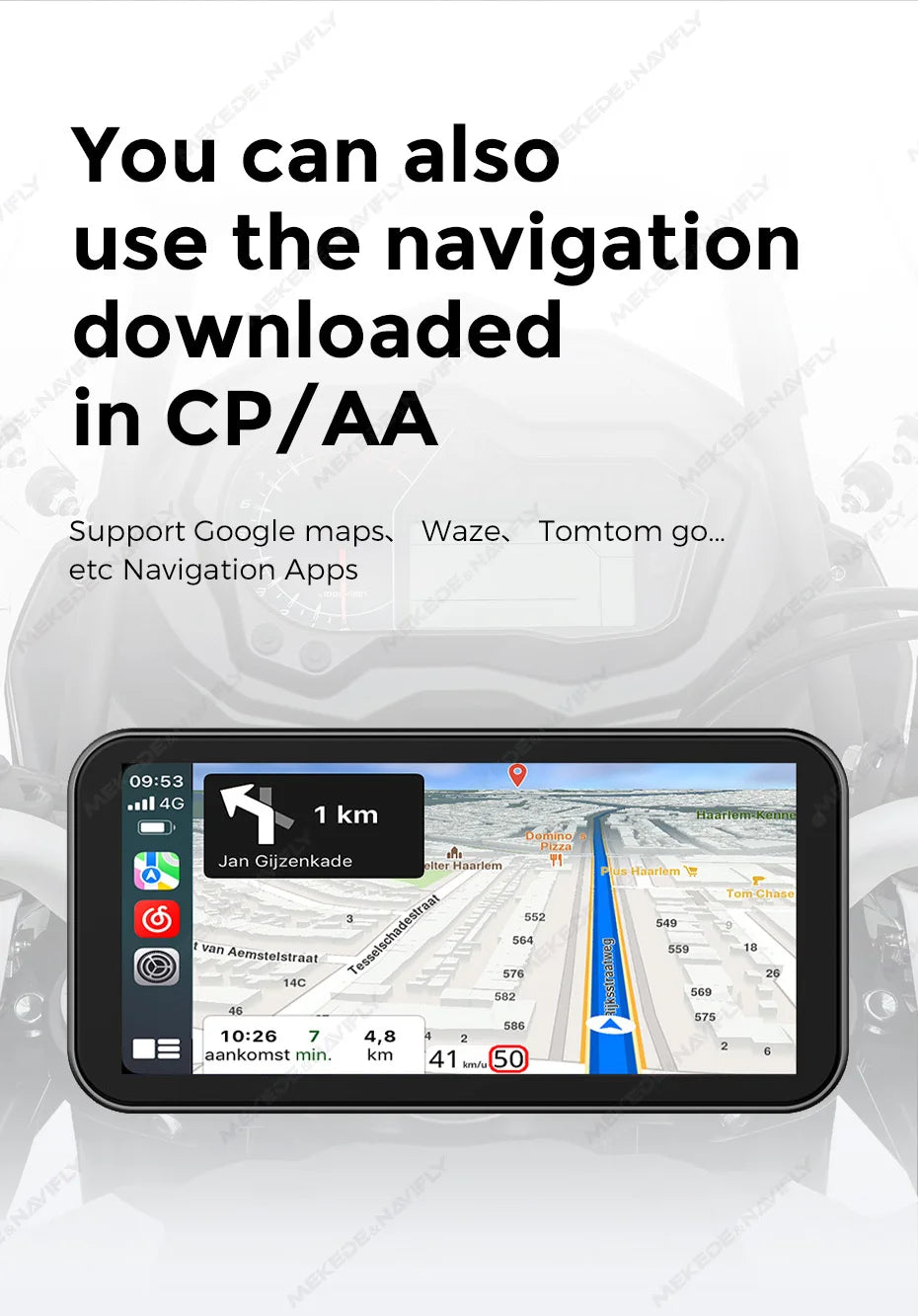 Portable 6.25 inch IP67 Waterproof Motorcycle GPS Navigation Wireless Carplay Android Auto DVR Drive Recorder Moto Monitor WIFI - Universal Market