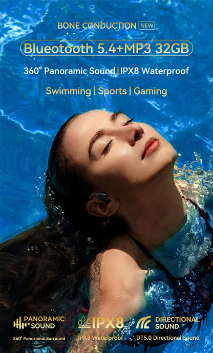 Xiaomi Mijia Bone Conduction Earphones IPX8 Waterproof Headset for Swimming Bluetooth 5.4 Wireless Sport Headphones MP3 32G RAM - Universal Market
