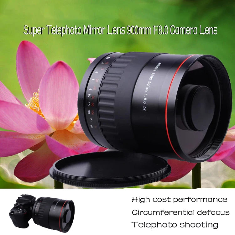 Lightdow Manual Telephoto Camera Lens 900mm F8.0 Reflex Lens Can Take Beautiful Pictures of Donuts for Canon Nikon Sony Camera - Universal Market