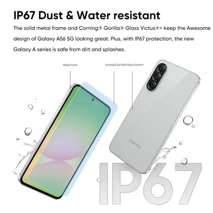Global Version Samsung Galaxy A56 Exynos 1580 5G Smartphone 6.7" Super AMOLED 120Hz Display 50MP Camera 5000mAh 45W Fast Charge
