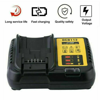 DCB112 2A Lithium Battery Charger For Dewalt 10.8V 12V 14.4V 18V 20V DCB206 DCB205 DCB204 DCB203 DCB120,DCB107 DCB115 DCB105