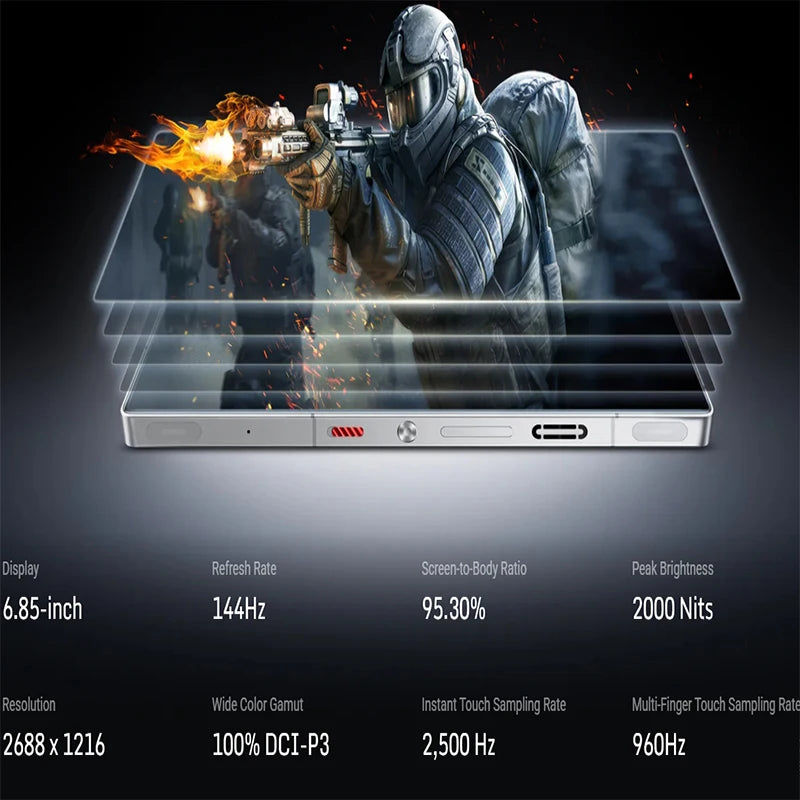 World Premier Global Version RedMagic 10s Pro 5G Gaming Phone 6.85"Snapdragon 8 Elite Leading version 7050mAh 80W  144Hz  NFC