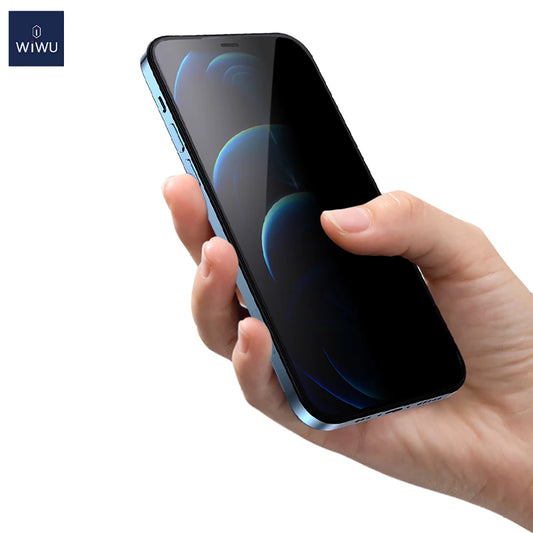 WiWU 9H iPrivacy Tempered Glass for iPhone 15 15Pro 15 16 Pro Max Anti-fingerprint Full Cover Screen Protectors for iPhone 16