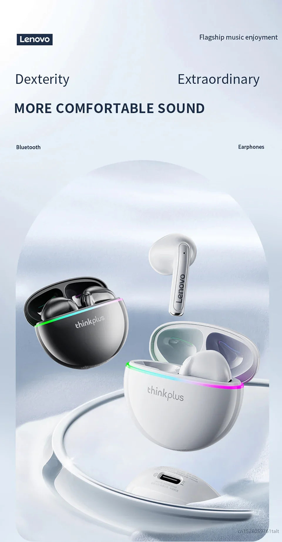 New Lenovo XT97 Mini Earphones Wireless Bluetooth 5.3 Headphones 13mm Dynamic Coil HiFi Stereo Earbuds HD Mic Game Music Headset - Universal Market