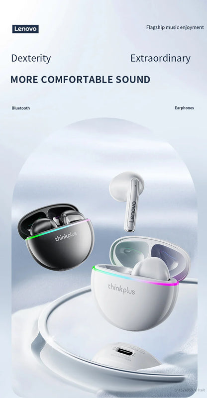 New Lenovo XT97 Mini Earphones Wireless Bluetooth 5.3 Headphones 13mm Dynamic Coil HiFi Stereo Earbuds HD Mic Game Music Headset - Universal Market