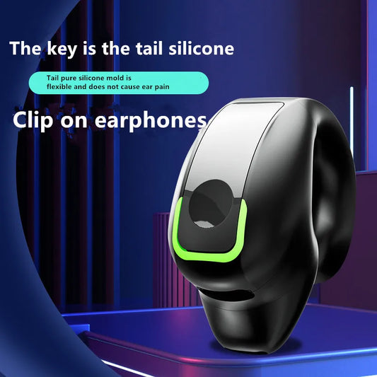 Earphone Clip Wireless Bluetooth Headphone Bone Conduction Headset High Quality TWS Auriculares Sport Noise Canceling With Mic