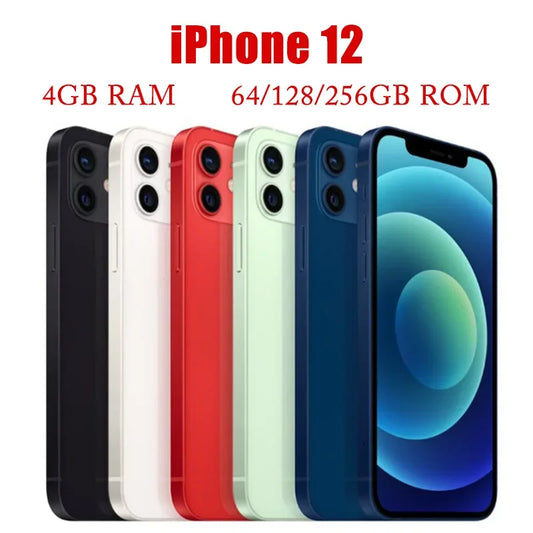 Original Apple iPhone 12 6.1" XDR OLED Unlocked RAM 4GB ROM 64/128/256GB A14 IOS Face ID NFC Original 5G iPhone12 - Universal Market